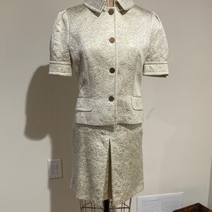 Dolce & Gabbana Cream Blazer and Skirt Set
